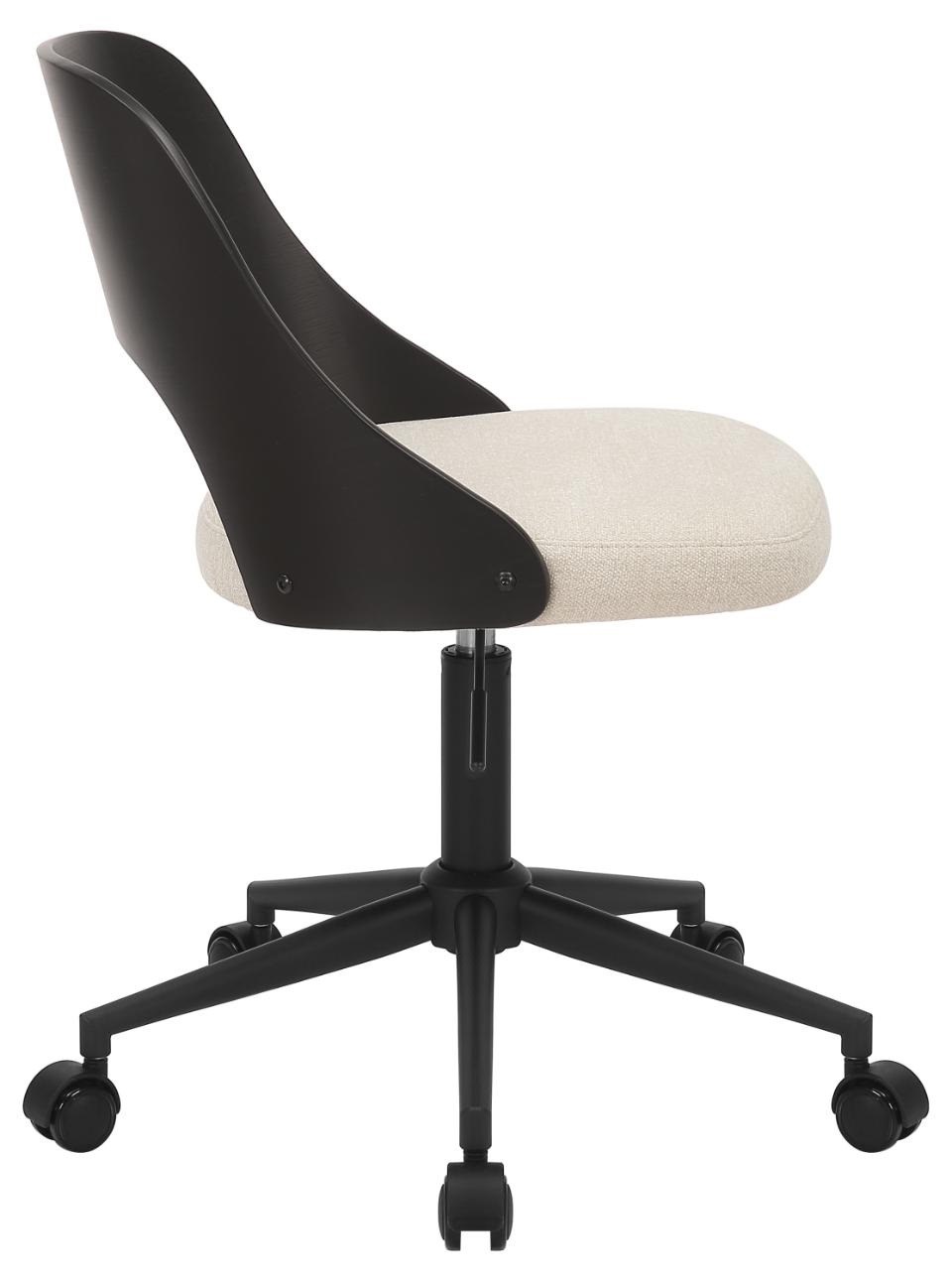 AC Design Sedia da scrivania girevole Lucy - Altezza regolabile, struttura in acciaio, tessuto Apia beige e nero