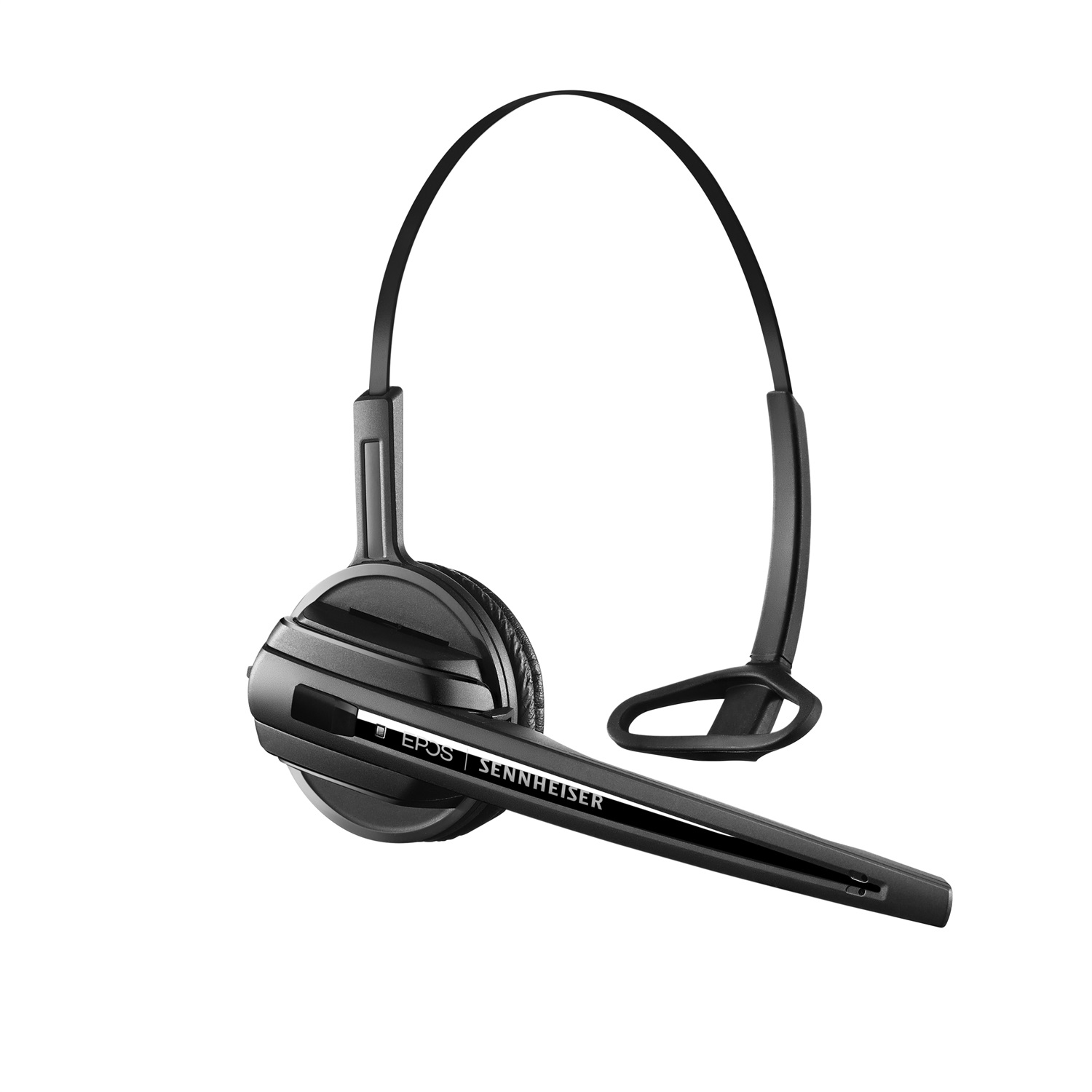 EPOS | SENNHEISER IMPACT D 10 HS Auricolare Wireless A Clip e A Padiglione per Ufficio, Nero e Argento