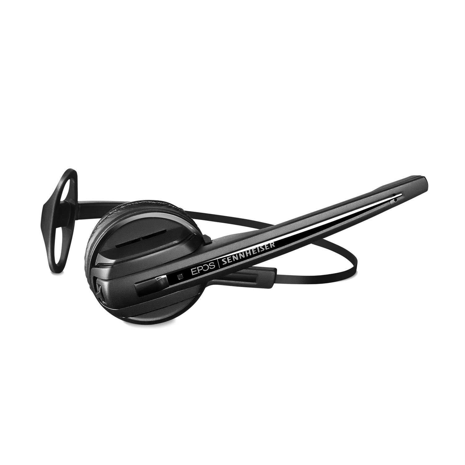 EPOS | SENNHEISER IMPACT D 10 HS Auricolare Wireless A Clip e A Padiglione per Ufficio, Nero e Argento