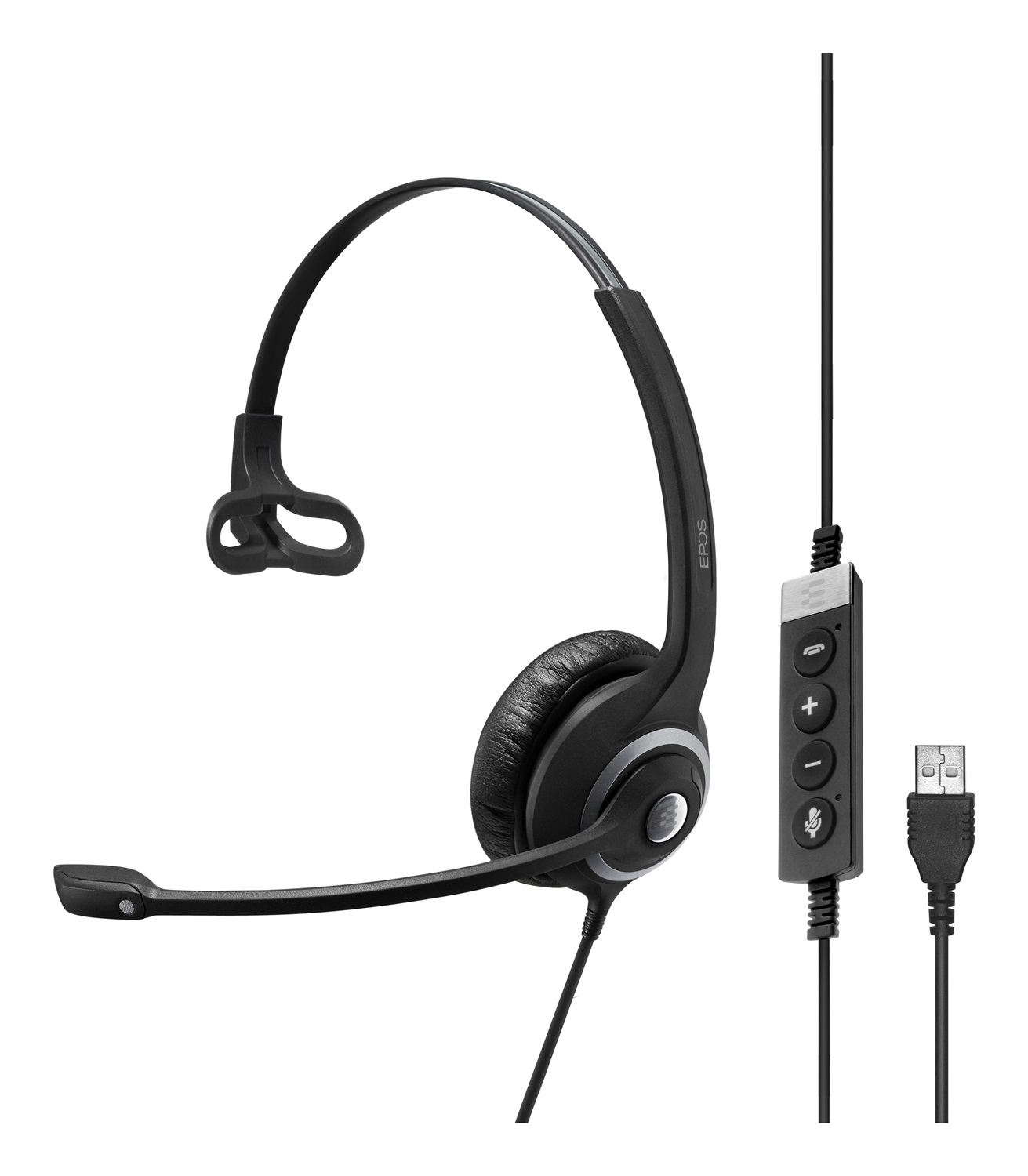 EPOS Impact SC 230 USB MS II Auricolare Cablato A Padiglione per Ufficio, Frequenza 50 - 18000 Hz, Peso 58 g, Nero