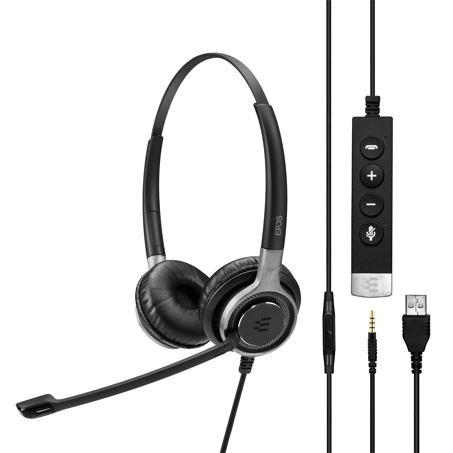 EPOS SENNHEISER IMPACT SC 665 USB Auricolare Cablato A Padiglione per Musica e Chiamate, Nero e Argento