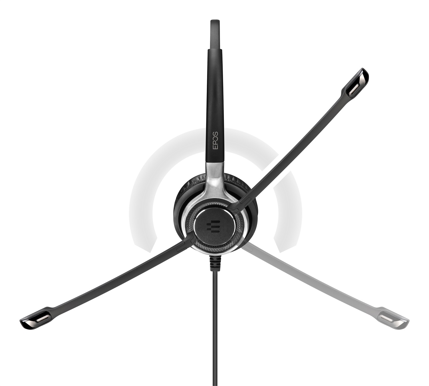 EPOS SENNHEISER IMPACT SC 660 ANC USB - Cuffia con Microfono Cablata a Padiglione per Musica e Chiamate, USB Tipo A, Nero/Argento