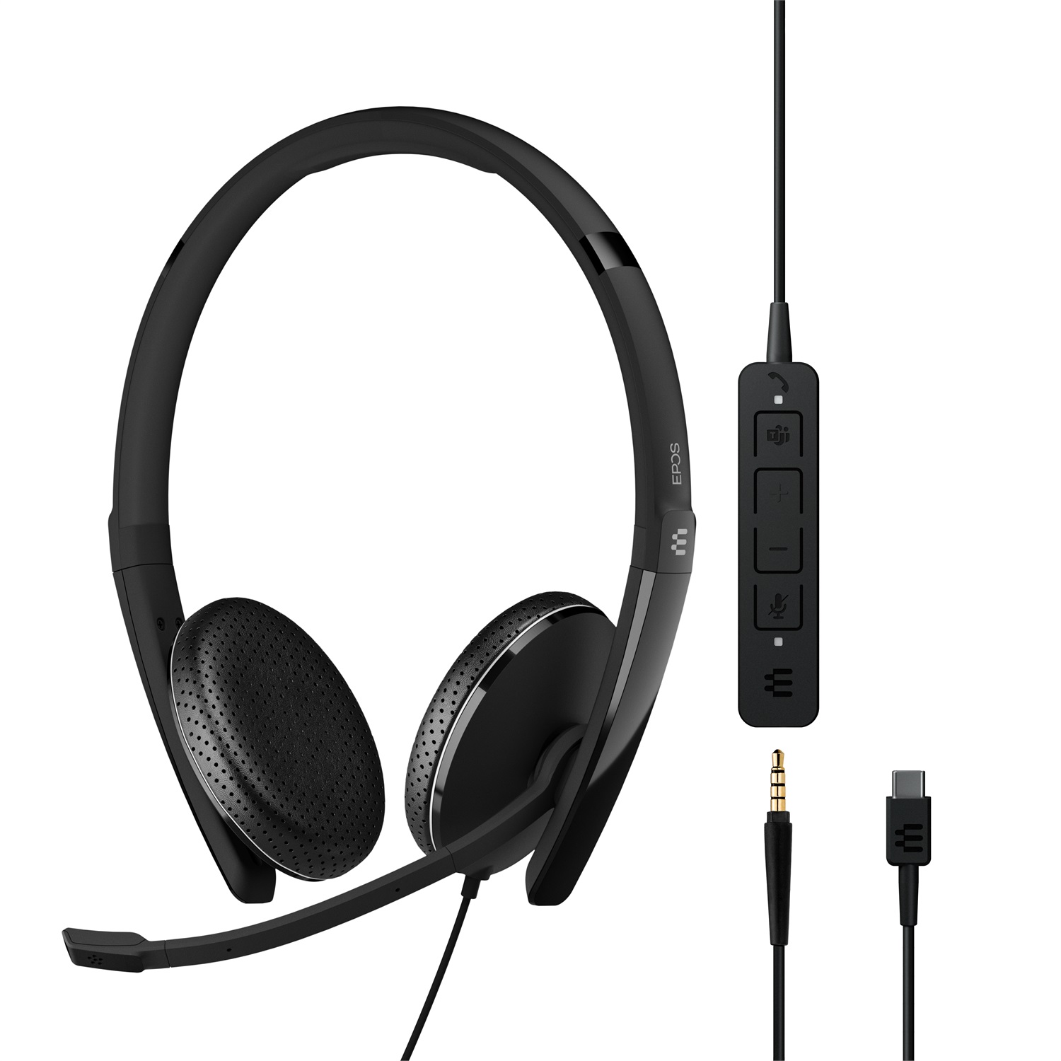EPOS I SENNHEISER ADAPT 165T USB-C II Auricolare Cablato Sull'Orecchio Nero - Certificato Microsoft Teams, Ottimizzato per UC