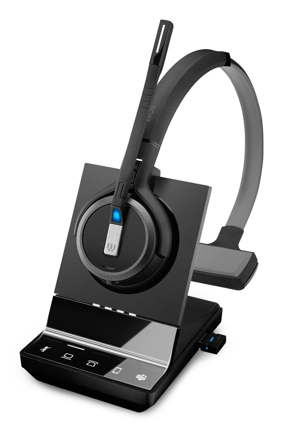 EPOS IMPACT SDW 5036T - Auricolare Wireless A Padiglione con Microfono per Ufficio, Nero, Portata Wireless 180m, Peso 100g