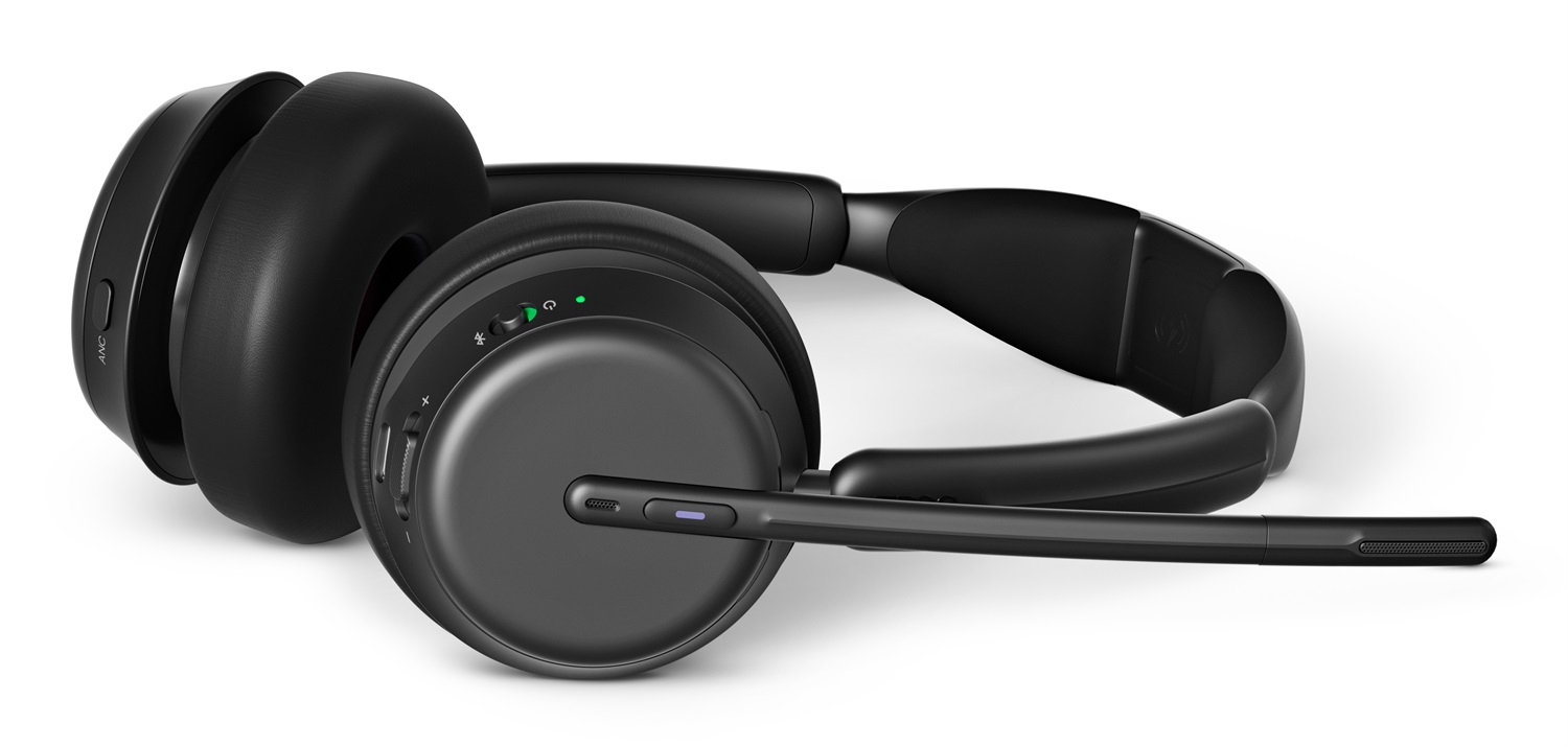 EPOS IMPACT 1061T ANC Auricolare Wireless Bluetooth con Active Noise Cancelling, Certificazione Microsoft Teams, Design Leggero e Connettività Multipunto - Nero