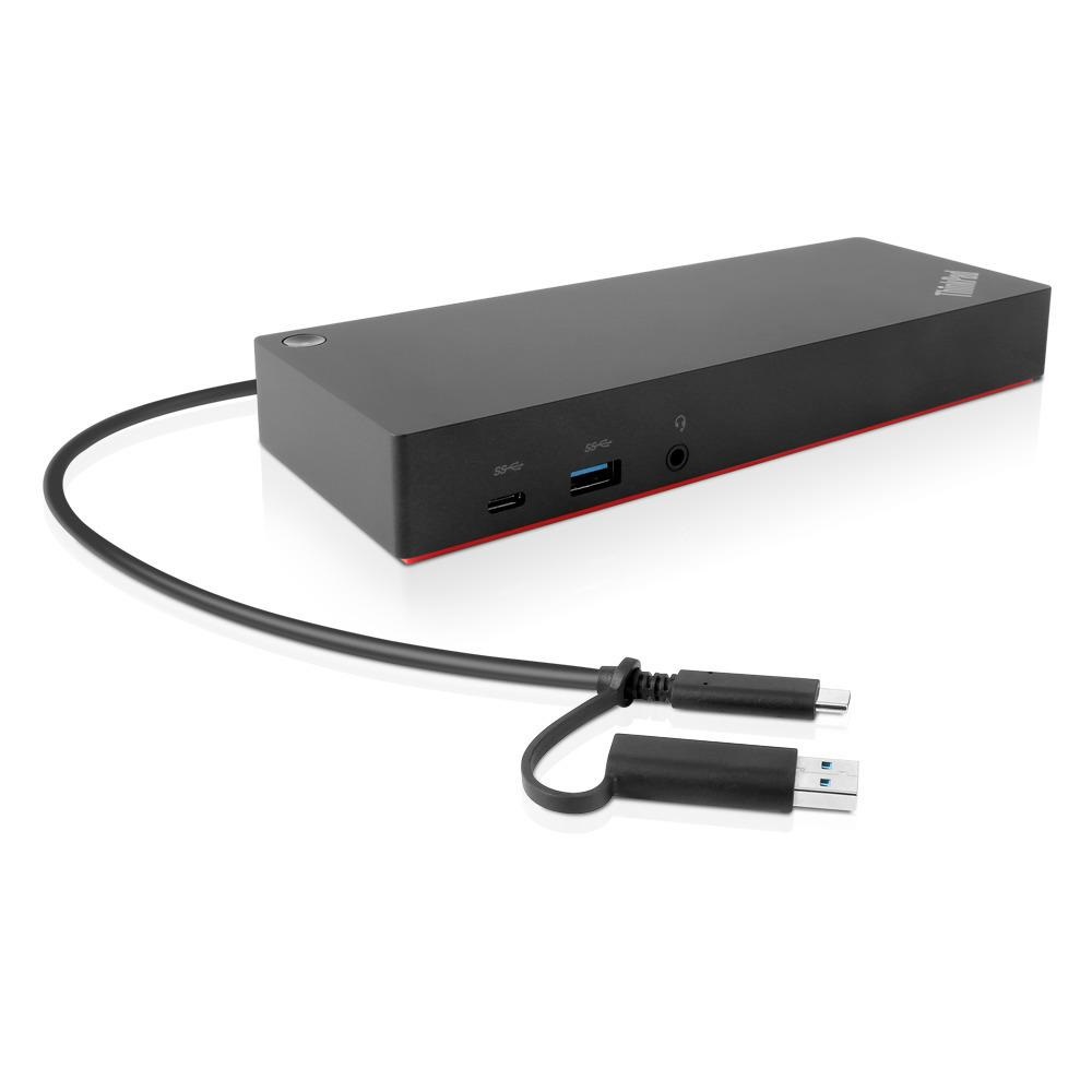 Lenovo ThinkPad Hybrid USB-C with USB-A Dock Cablato USB 3.2 Gen 2 Type-C Nero - Connessione Cuffia 3,5 mm, Velocità Ethernet 10/100/1000 Mbit/s, Garanzia 36 mesi
