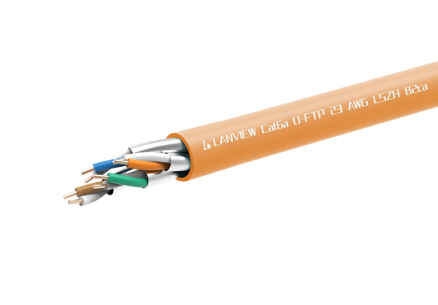 Lanview LVN122153 Cavo di rete U-FTP Cat6a Arancione 305 m LSZH B2CA 0.56 mm