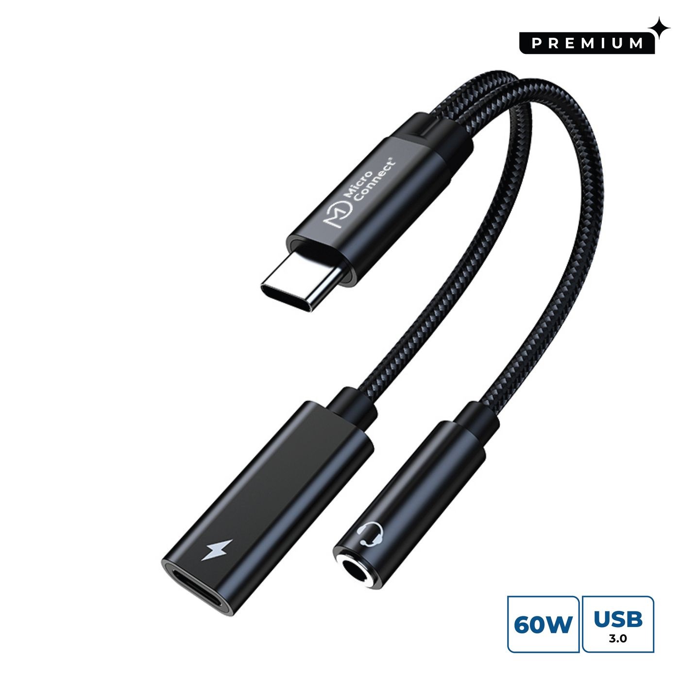 MicroConnect Cavo USB-C a USB-C PD e Audio Argento 13cm