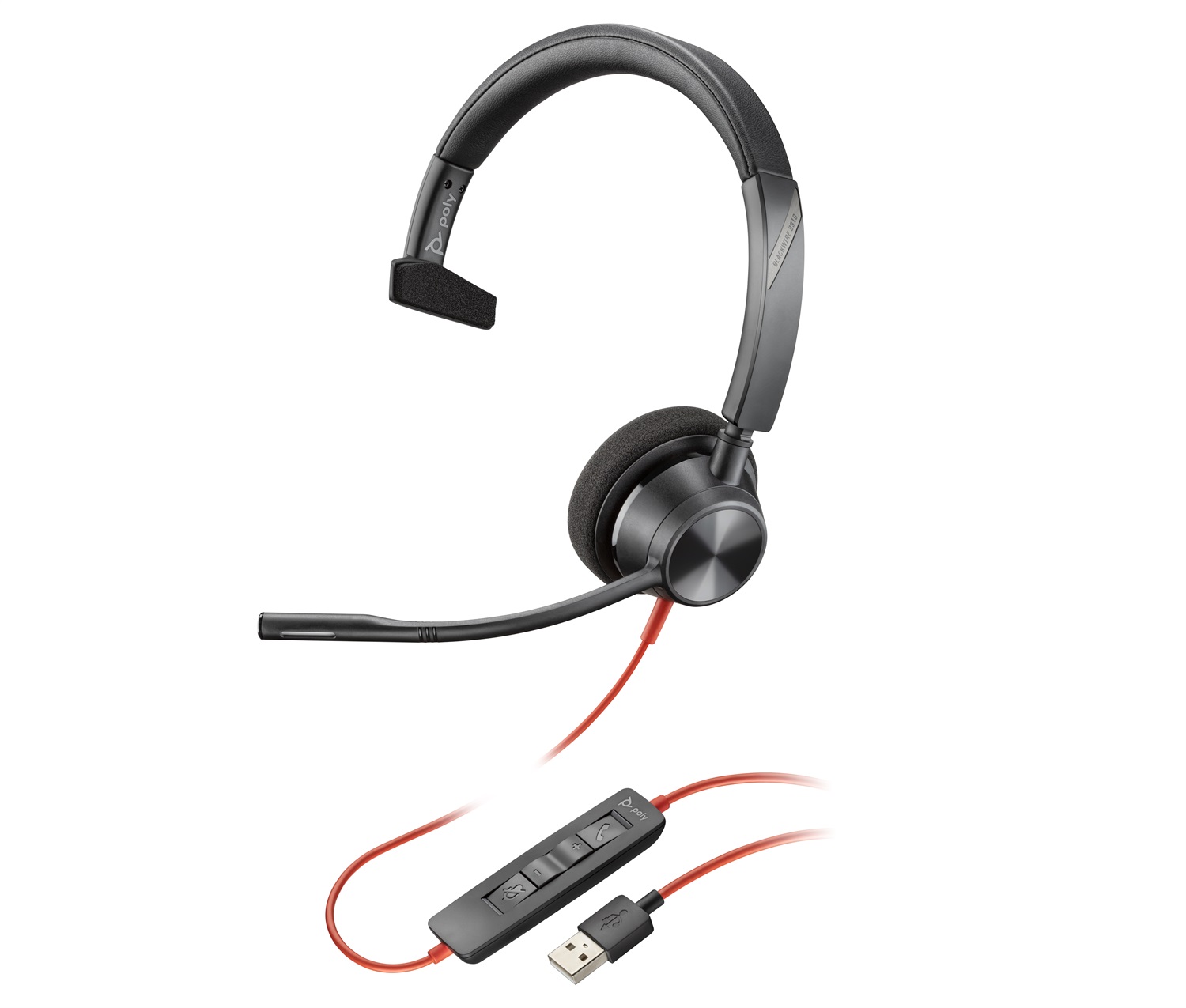 HP Poly Cuffie stereo Poly Blackwire 5220 con connettore USB-A