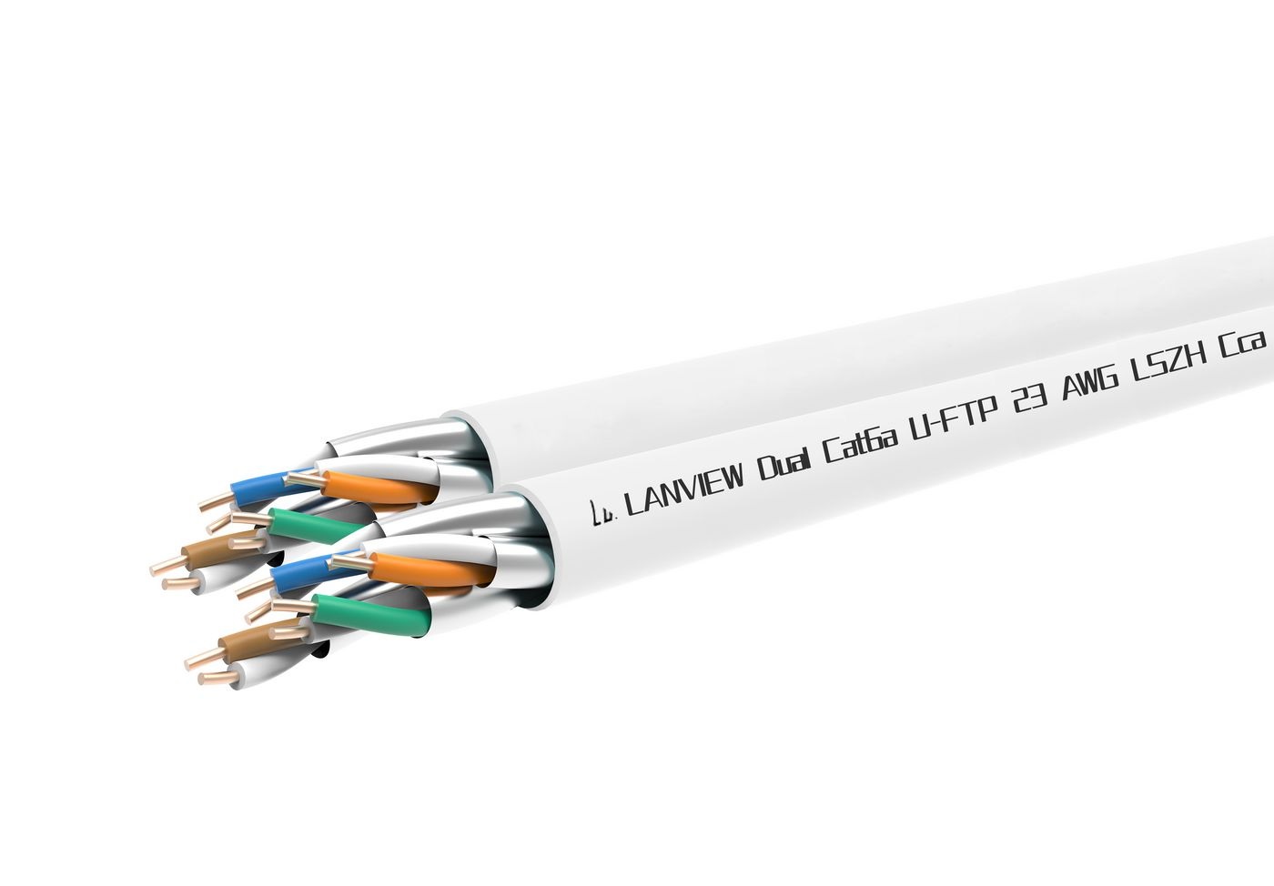 Lanview LVN122163 Cavo di rete Cat6a U-FTP 4x2xAWG23 LSZH bianco 305m