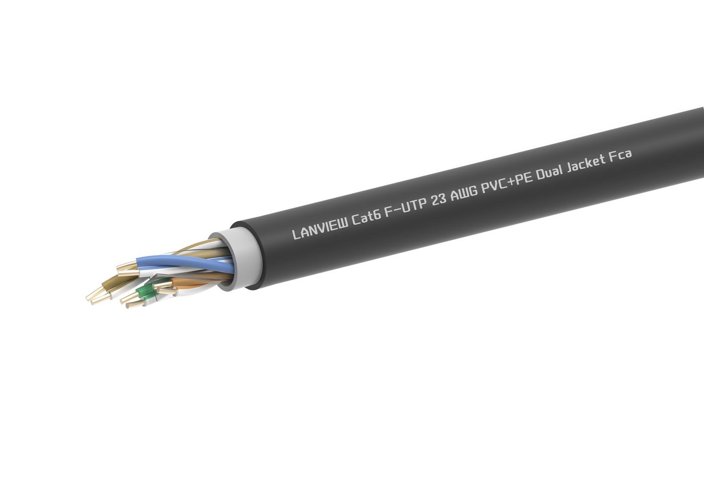 Lanview LVN-CAT6PE-2FUTP-305M Cavo di Rete CAT6 F/UTP PVC PE Dual Jacket - 305m con Garanzia di 60 Mesi