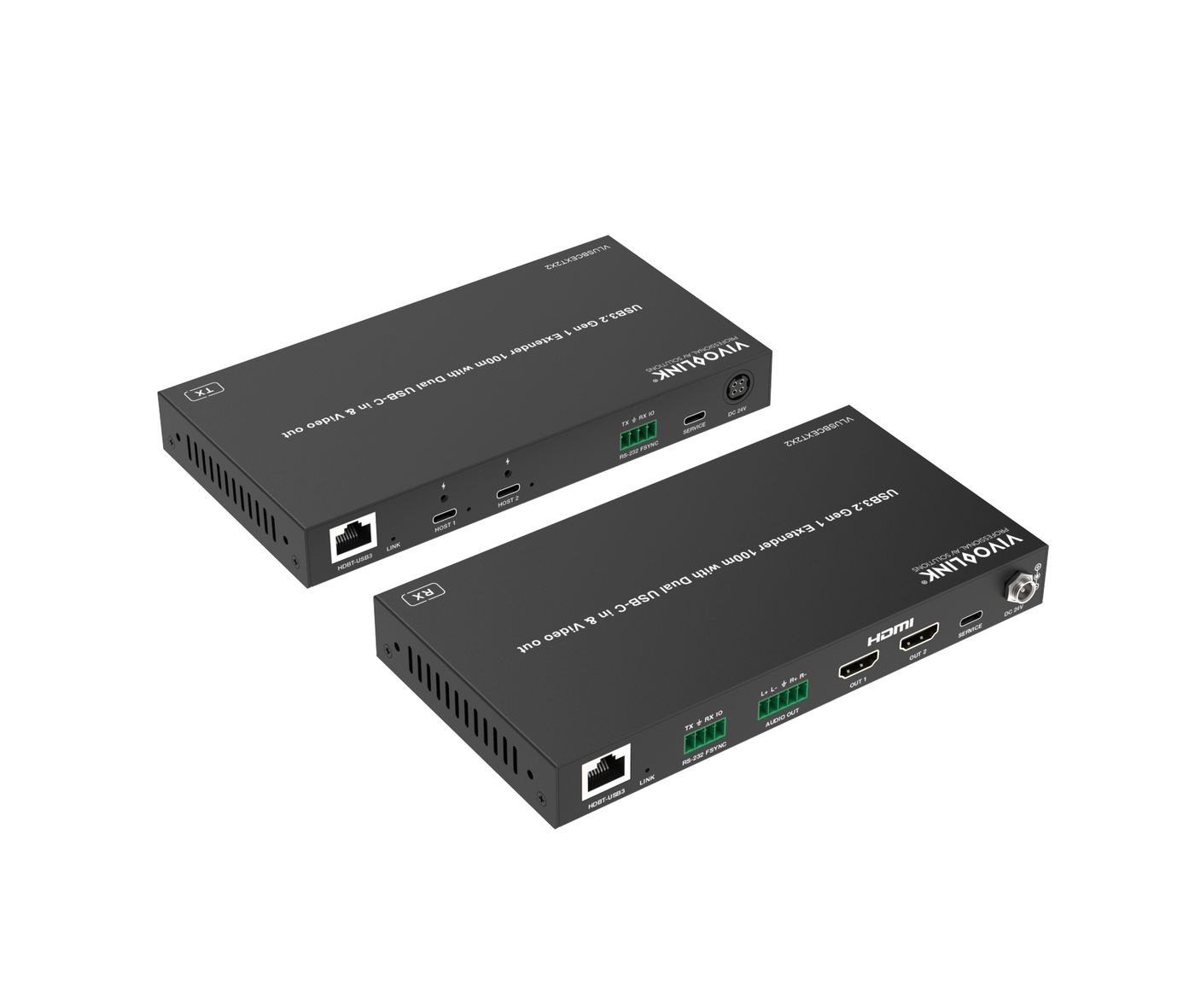 Vivolink Estensore USB 3.2 Gen 1 100m con Dual USB-C in e Video out - Garanzia 36 mesi