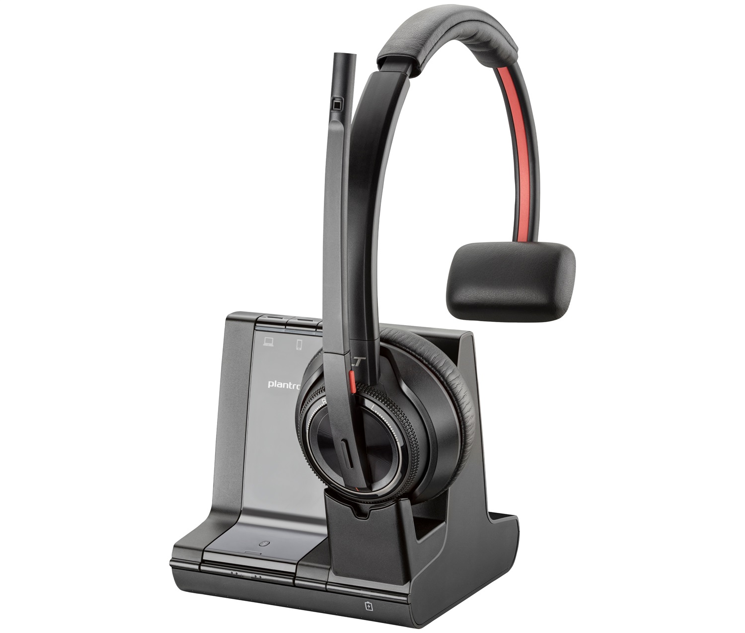 HP Poly Savi 8210 - Cuffia On-Ear senza fili DECT/Bluetooth con microfono a cancellazione di rumore per ufficio - Nero