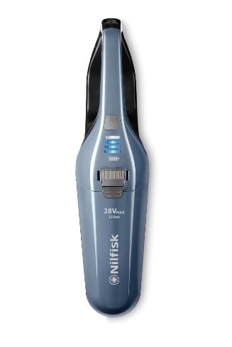 Nilfisk Aspirabriciole Quick 28 V Senza Filo Blu - Leggero, Portatile e Senza Sacchetto