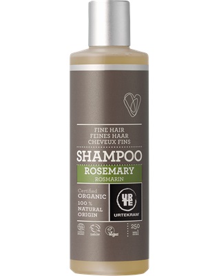 Urtekram Shampoo al Rosmarino 250 ml - Biologico e Vegan, Formula Nutriente per Capelli Fini
