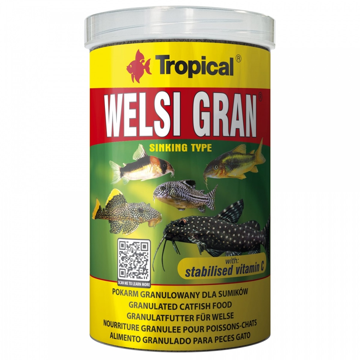 Tropical Welsi Gran 100ml / 65g - Granuli multi-ingrediente ad affondamento rapido per pesci di fondo