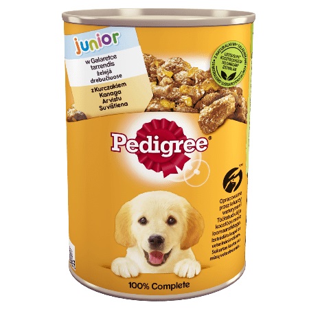Pedigree Cibo Umido Completo per Cani Junior con Pollo in Gelatina - Multipack 24 x 400 g