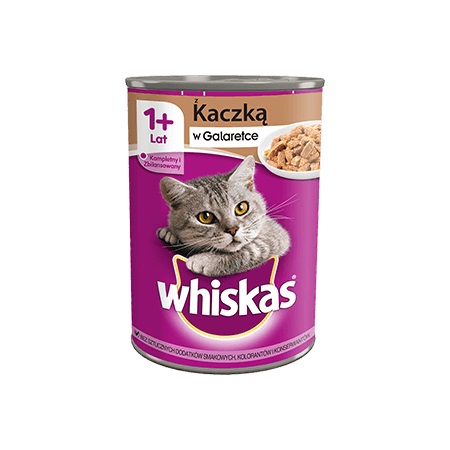 WHISKAS Cibo Umido per Gatti 1 con Anatra in Gelatina - 400 g