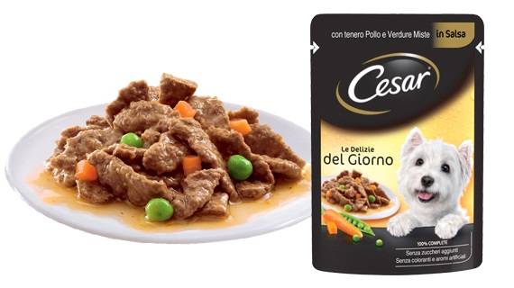 Cesar Le Delizie del Giorno - Cibo Umido per Cani con Pollo e Verdure in Salsa - 100g