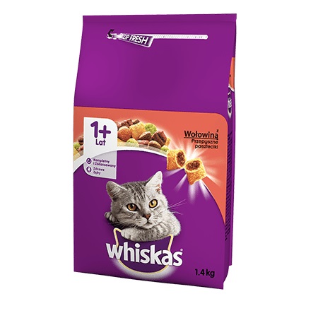 ‎Whiskas 5900951259111 cibo secco per gatti 1,4 kg Adulto Manzo