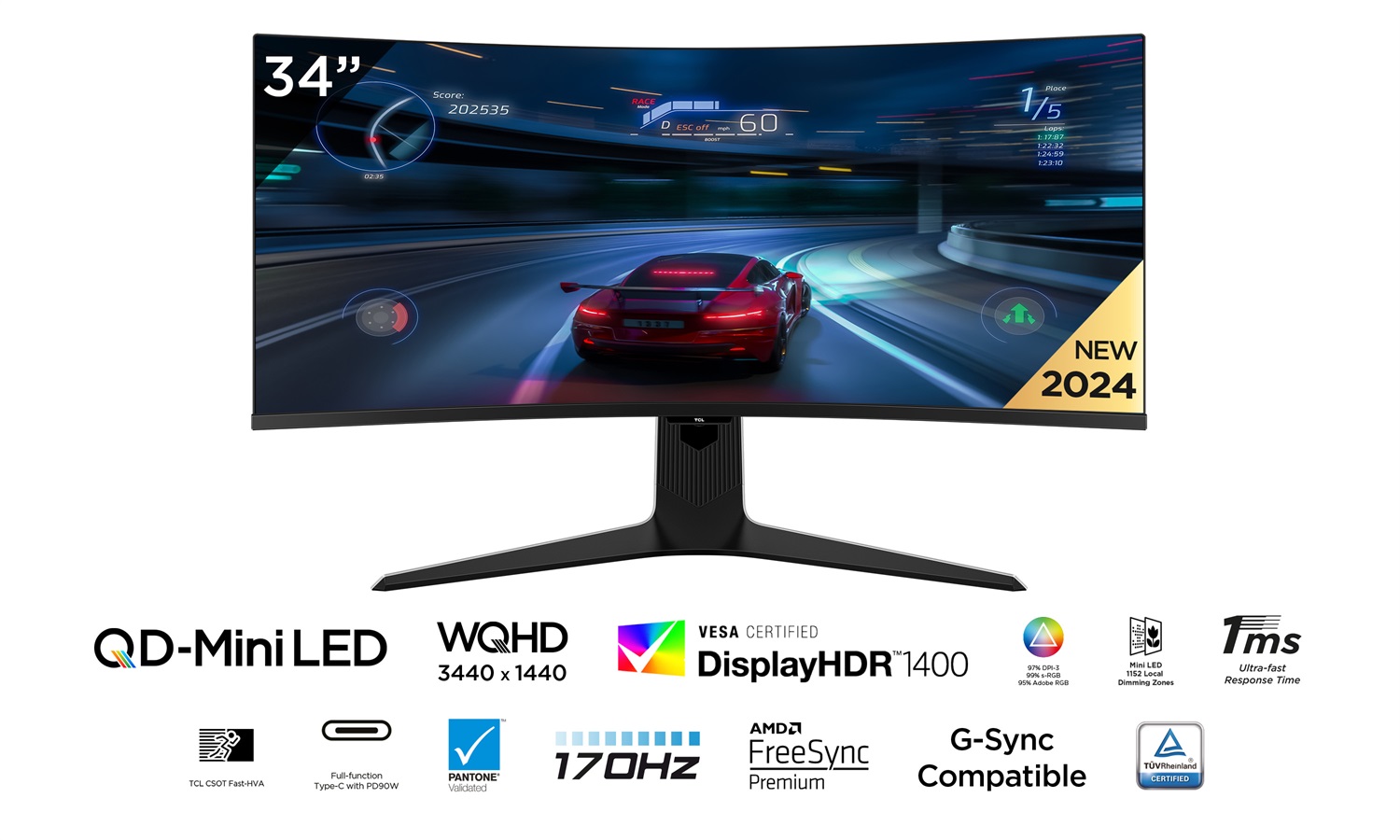 TCL R83 34R83Q Monitor MiniLED 94 cm (37
