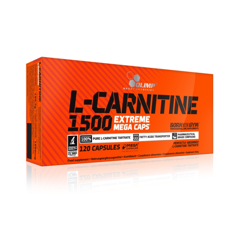 Olimp L-Carnitine 1500 Extreme Mega Caps - 120 Capsule con 1500 mg di L-Carnitina Tartrato per Prestazioni Fisiche e Metabolismo Energetico