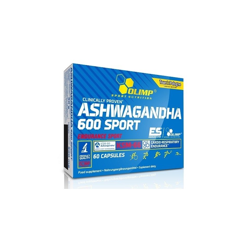 Olimp Ashwagandha 600 Sport - 60 Capsule con Estratto di Radice KSM-66, 300 mg per Capsula, Aumenta Energia e Concentrazione