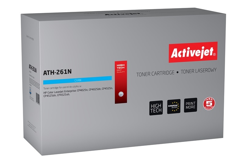 Activejet Toner ATH-261N Ciano Compatibile per HP 261A CE261A - 11.000 Pagine