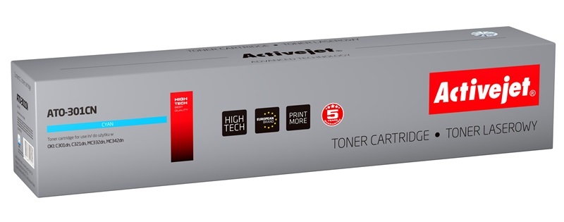 Activejet ATO-301CN Cartuccia Toner Ciano Compatibile per OKI - 1500 Pagine