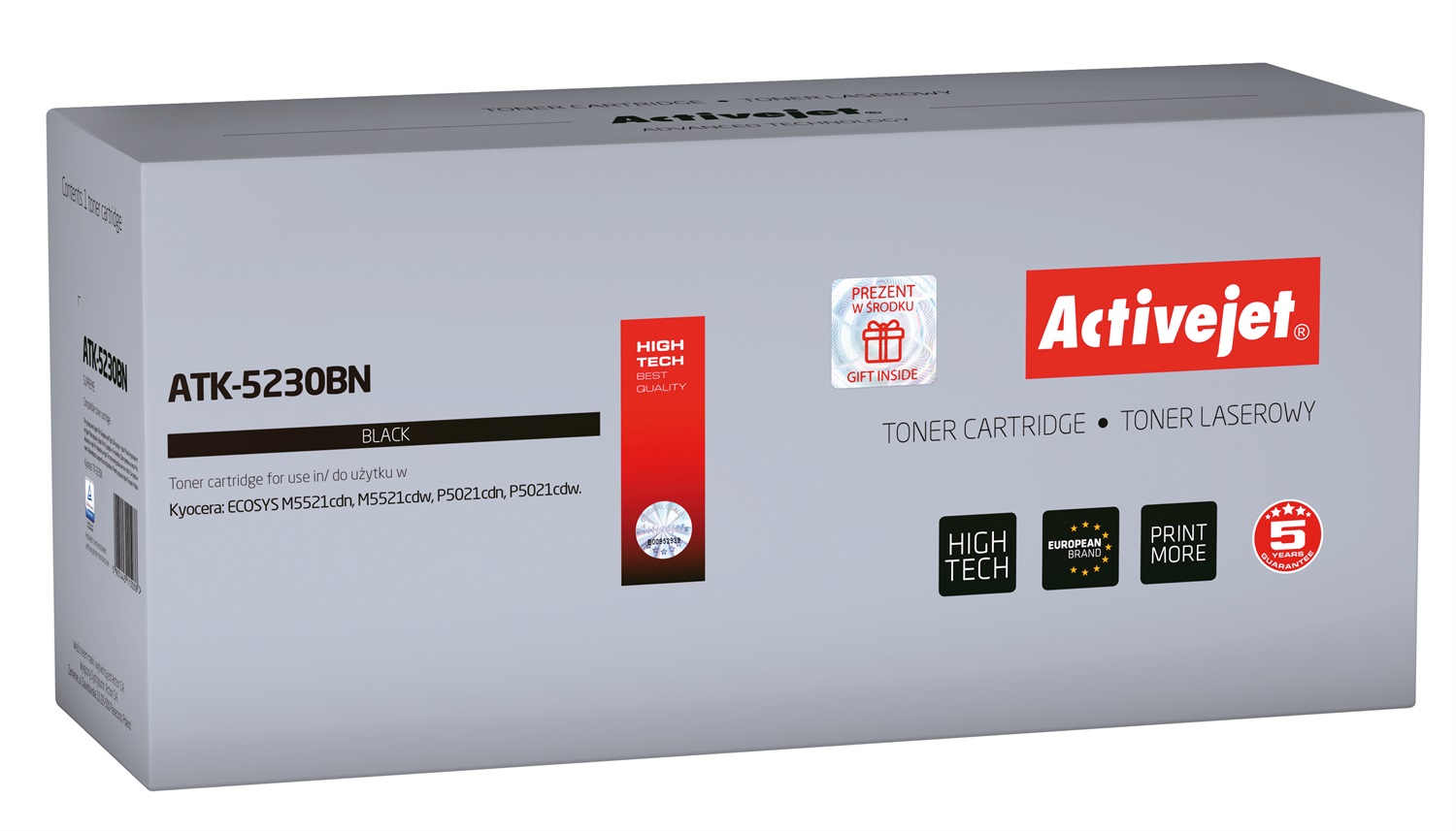 Activejet ATK-5230BN Cartuccia Toner Compatibile Kyocera TK-5230K - Nero, 2600 Pagine, 1 Pz