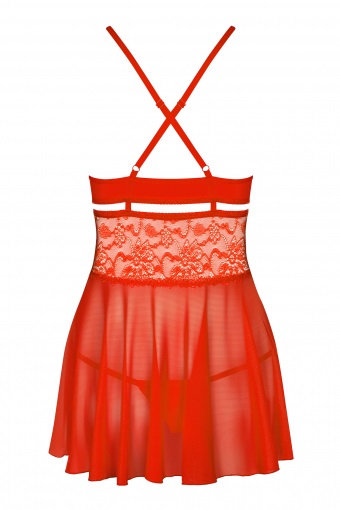 Obsessive Babydoll Rosso con Pizzo e Perizoma - S/M, Sexy e Romantico