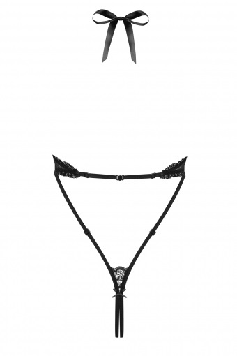 Obsessive 830-TED-1 Teddy e Body in Pizzo Nero L/XL - Elegante e Sensuale