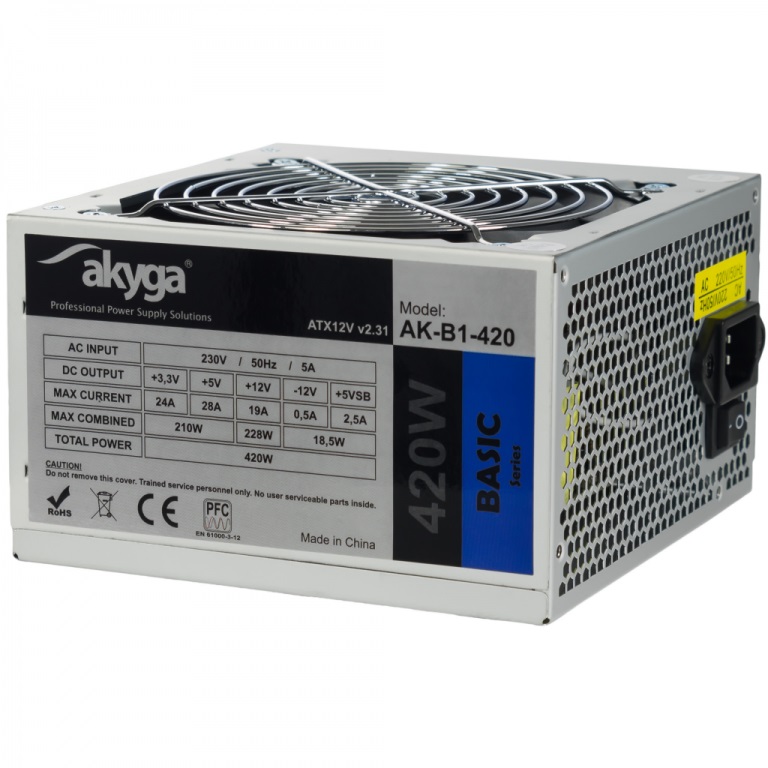 Akyga AK-B1-420 Alimentatore per Computer 420 W ATX 20 4 pin Grigio