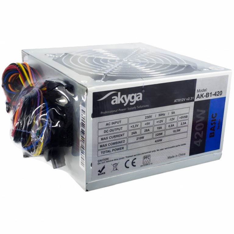 Akyga AK-B1-420 Alimentatore per Computer 420 W ATX 20 4 pin Grigio