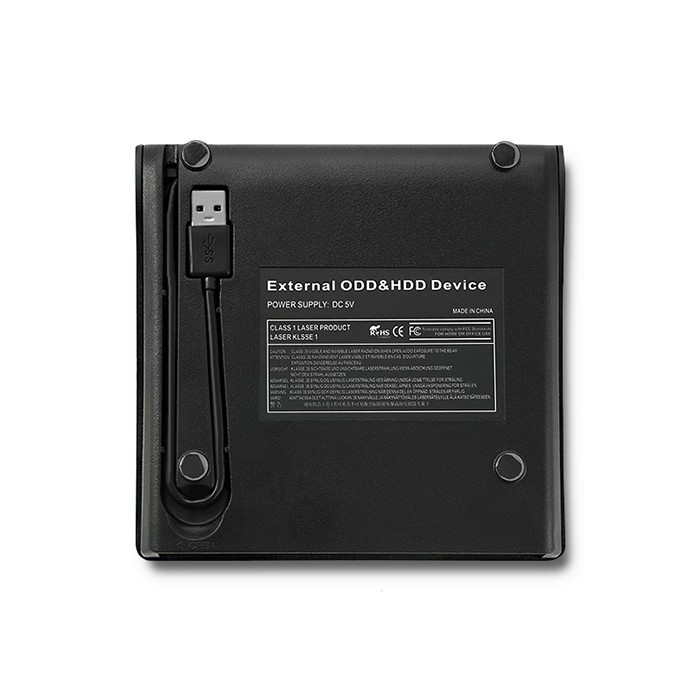 Qoltec Custodia per Unità Ottica CD/DVD SATA 12.7mm USB 3.0 con Cavo Integrato