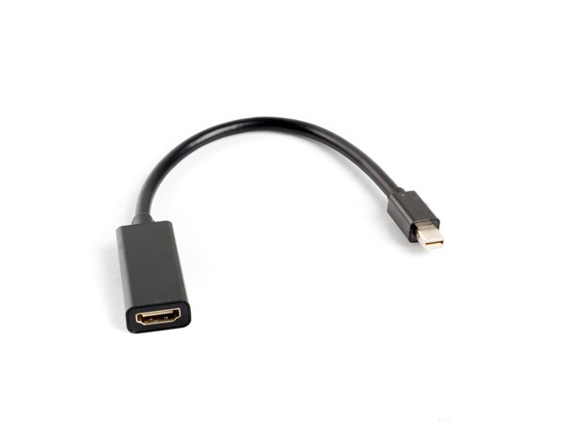 Lanberg AD-0005-BK - Adattatore Mini DisplayPort 1.2 a HDMI A (1.3B) con Cavo da 20 cm, Risoluzione Full HD, Colore Nero