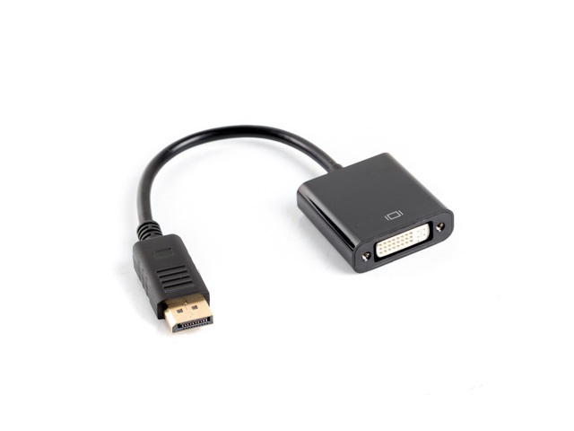 LANBERG AD-0007-BK Adattatore DisplayPort a DVI-D 10 cm con Cavo, Maschio a Femmina