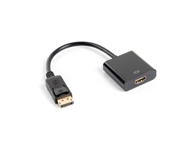 LANBERG AD-0009-BK Adattatore DisplayPort Maschio a HDMI Femmina 0,1 m - Risoluzione 1920x1200, Placcatura Oro, Nero