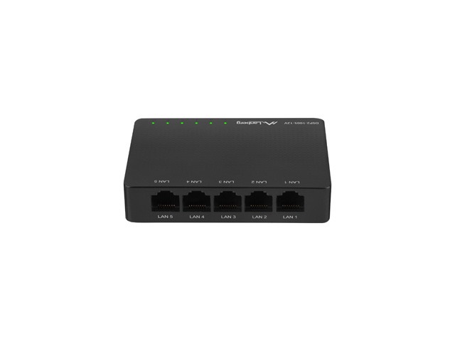 Lanberg DSP2-1005-12V Switch di Rete Non Gestito Gigabit Ethernet 5 Porte RJ-45 1000 Mbps Nero
