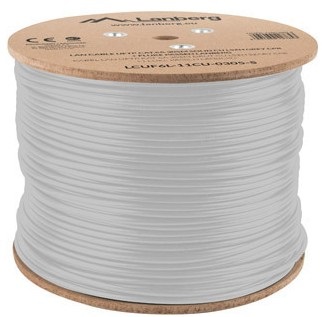 Lanberg LCUF6L-11CU-0305-S Cavo di Rete Rigido Grigio 305 m Cat6a U/FTP (STP) - Velocità 10000 Mbit/s
