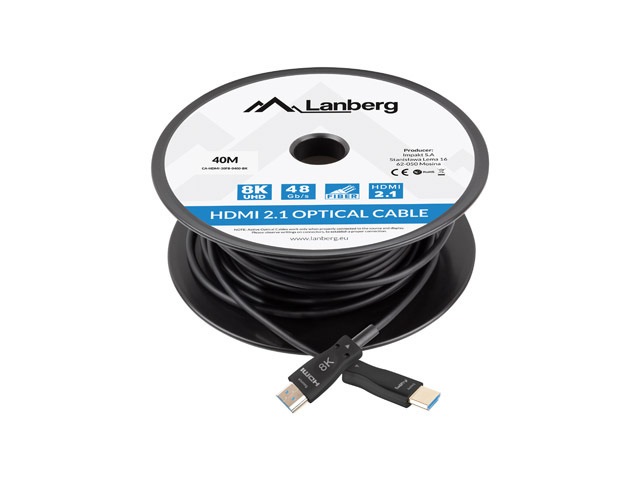 Lanberg CA-HDMI-30FB-0400-BK Cavo HDMI 40 m Tipo A (Standard) Nero 48 Gbit/s