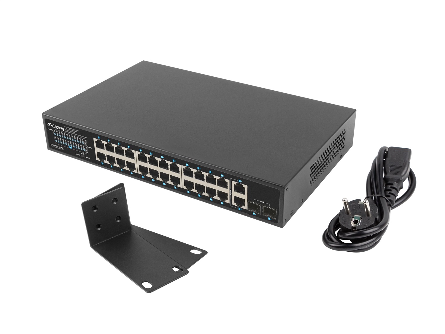 Lanberg RSGE-24P-2GE-2S-250 Switch di Rete Non Gestito 24 Porte Ethernet 1GB POE 2 SFP Rack 19