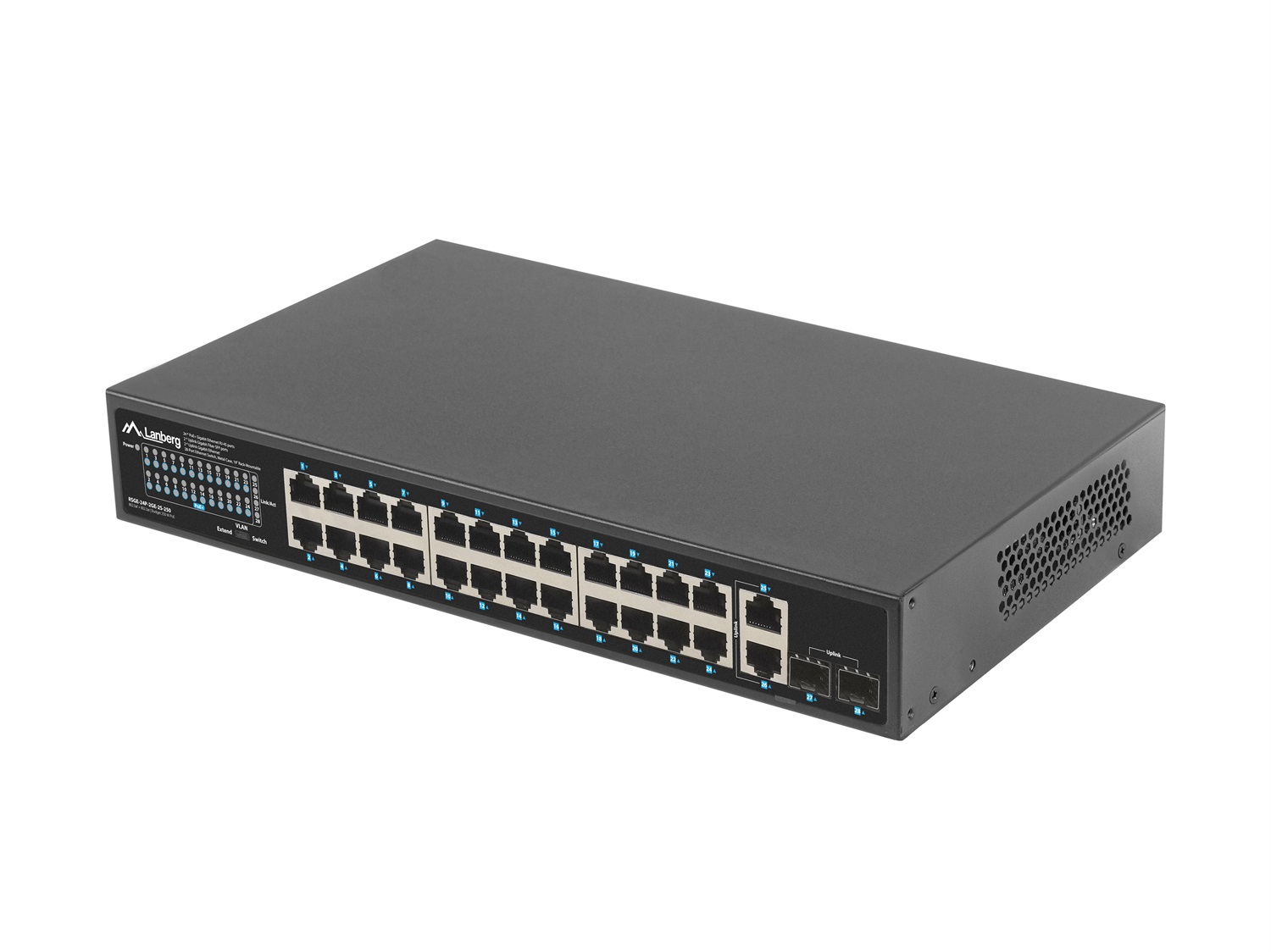 Lanberg RSGE-24P-2GE-2S-250 Switch di Rete Non Gestito 24 Porte Ethernet 1GB POE 2 SFP Rack 19