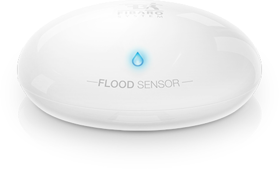 FIBARO FGFS-101 Sensore di Allagamento e Temperatura Z-Wave Plus, 3 V, Bianco, Installazione Plug and Play