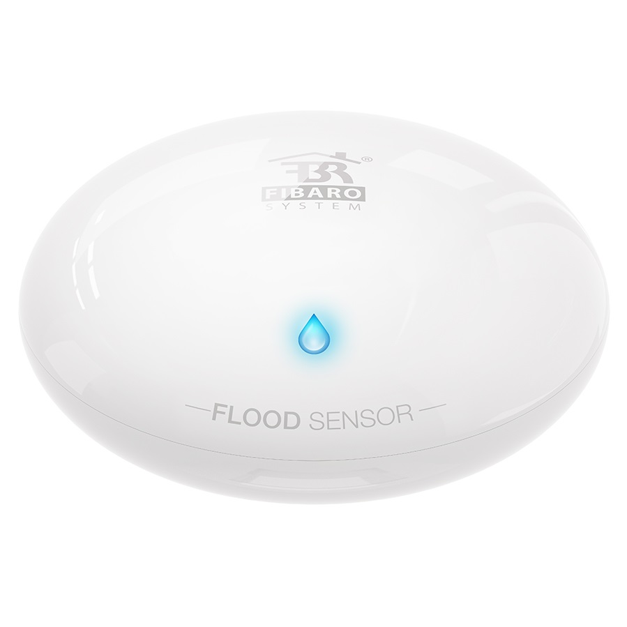 FIBARO FGFS-101 Sensore di Allagamento e Temperatura Z-Wave Plus, 3 V, Bianco, Installazione Plug and Play