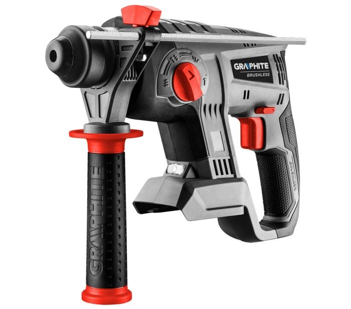 GRAPHITE Martello Perforatore a Batteria Energy 18 V, 2,2 J, Leggero e Compatto con Fodera SDS-Plus