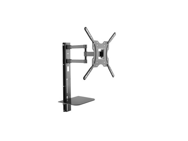 Maclean MC-772 Supporto TV Murale con Mensola per TV da 32'' a 55'', Carico Massimo 30 kg, VESA 400x400, Colore Nero