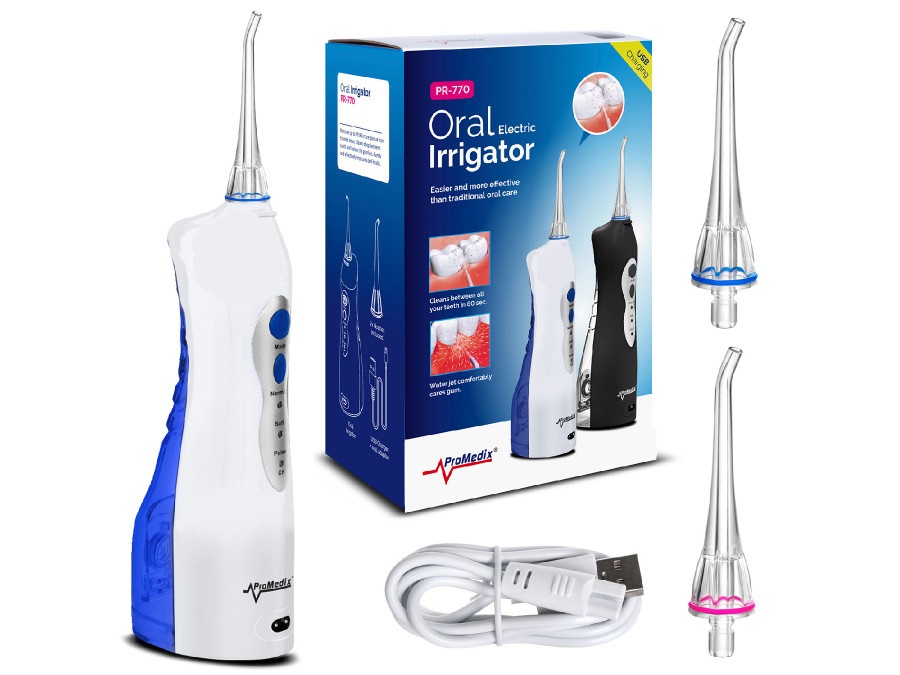 Promedix PR-770 IPX7 Irrigatore Dentale Wireless 0,16 L con 3 Modalità di Funzionamento e Pressione di 8,5 Bar