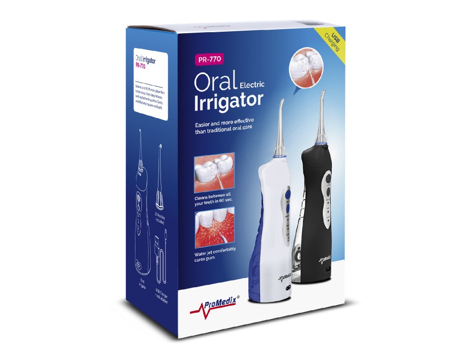 Promedix PR-770 IPX7 Irrigatore Dentale Wireless 0,16 L con 3 Modalità di Funzionamento e Pressione di 8,5 Bar