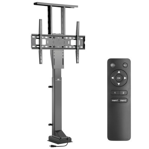 Maclean MC-866 - Supporto TV Elettrico Regolabile in Altezza, per TV da 37 a 65 pollici, Max 50 kg, VESA 600x400, Nero